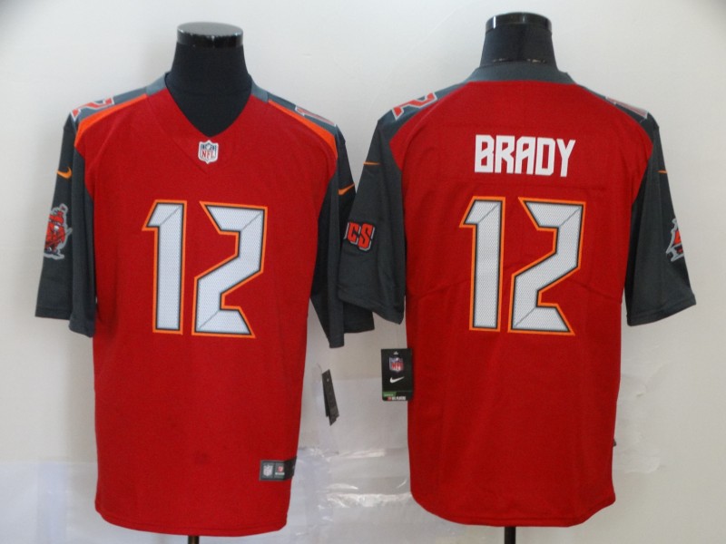 Men Tampa Bay Buccaneers 12 Tom Brady Red Nike Limited Vapor Untouchable NFL Jerseys